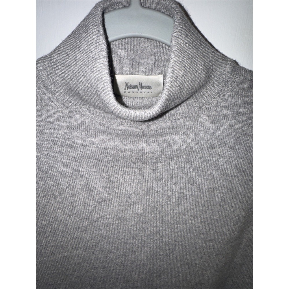 Cashmere Turtleneck Sweater Women 's M Gray Vintage 90s Neiman Marcus Quiet Lux